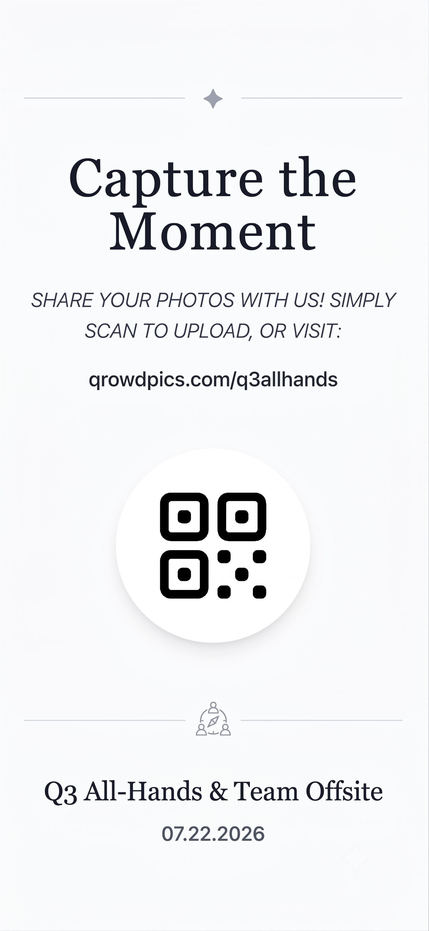 Qrowd Pics event creation interface